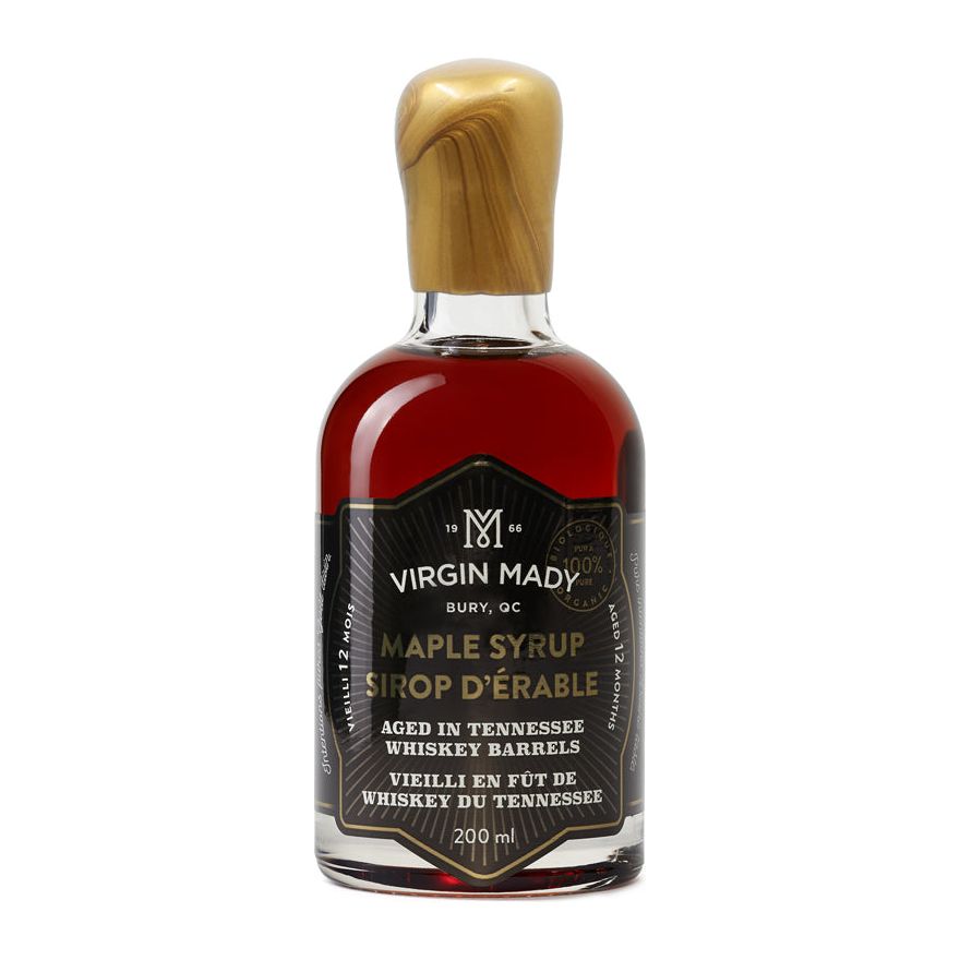 12-Month Whiskey Barrel-Aged Organic Maple Syrup – 200 ML