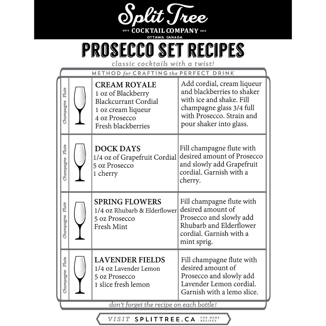 Split Tree Cocktail Co. Prosecco Cordial Set