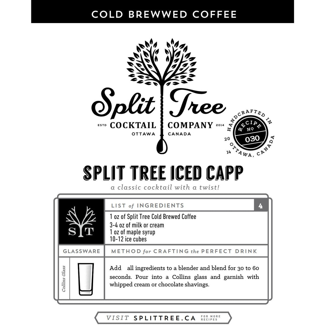 Split Tree Cocktail Co. Cold Brewed Coffee