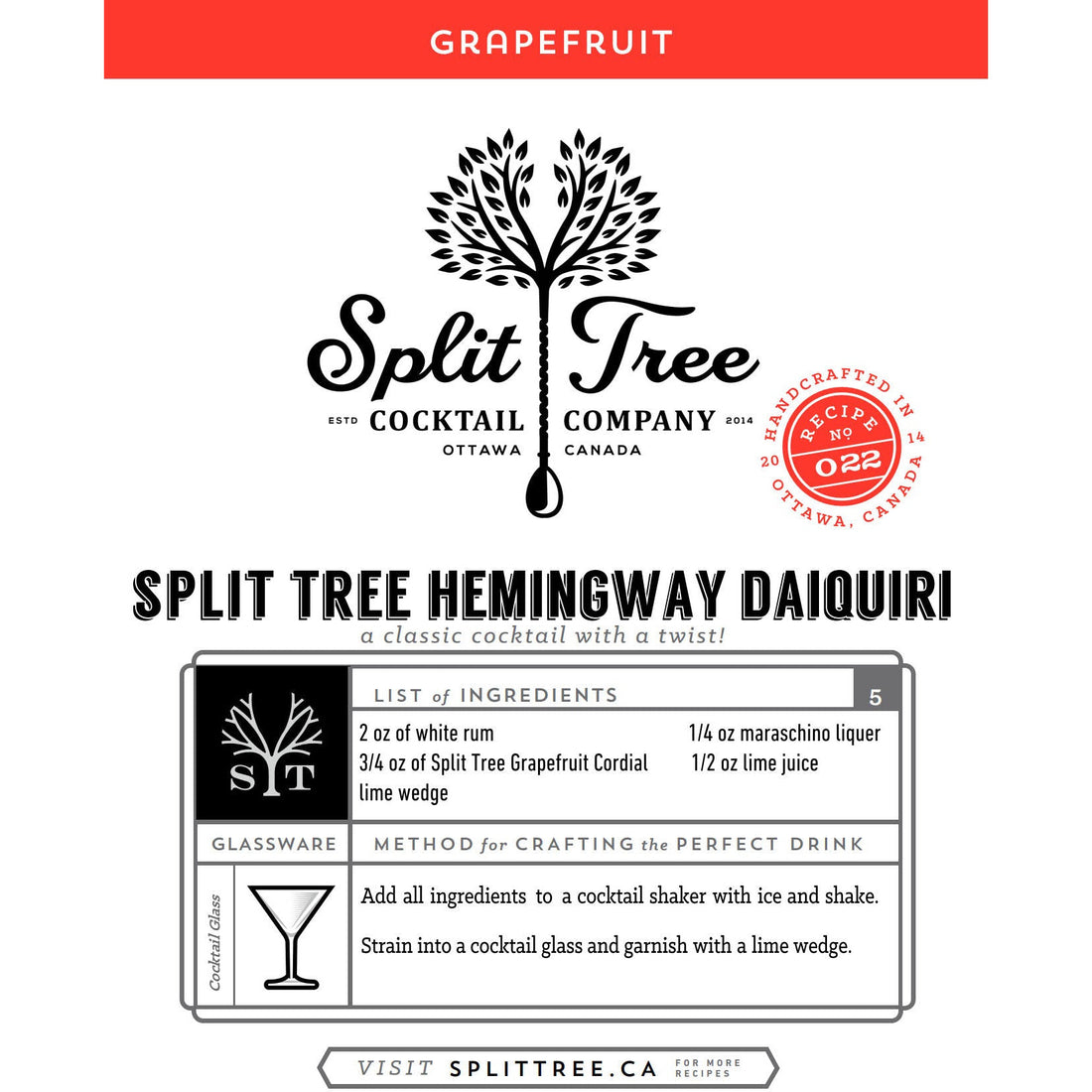 Split Tree Cocktail Co. Grapefruit Cordial
