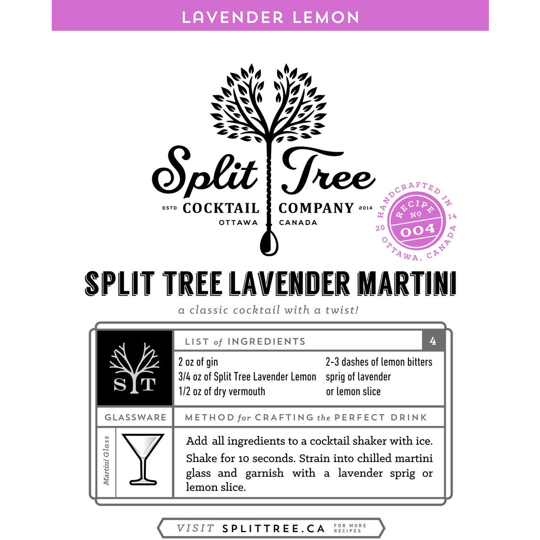 Split Tree Cocktail Co. Lavender Lemon Cordial