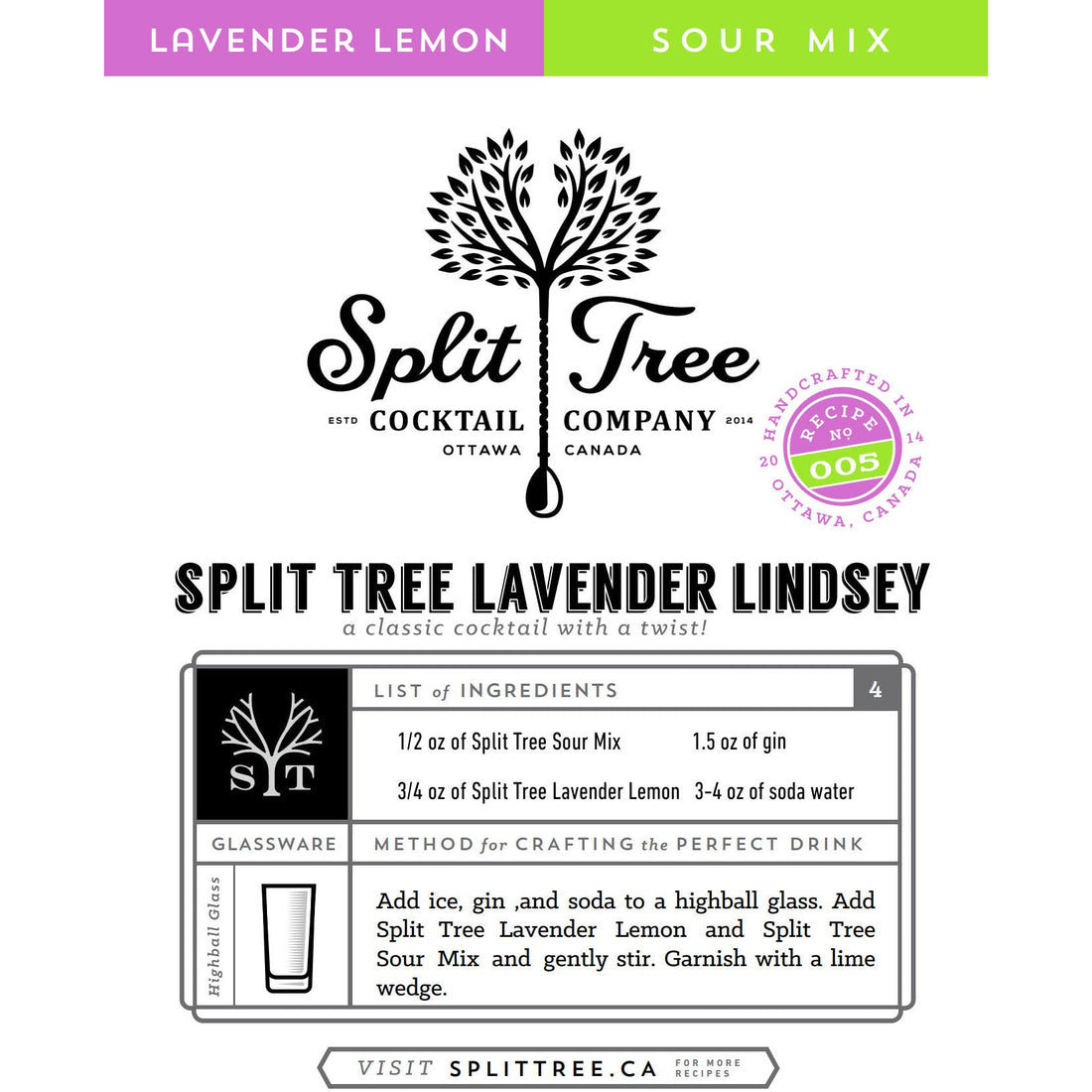 Split Tree Cocktail Co. Lavender Lemon Cordial