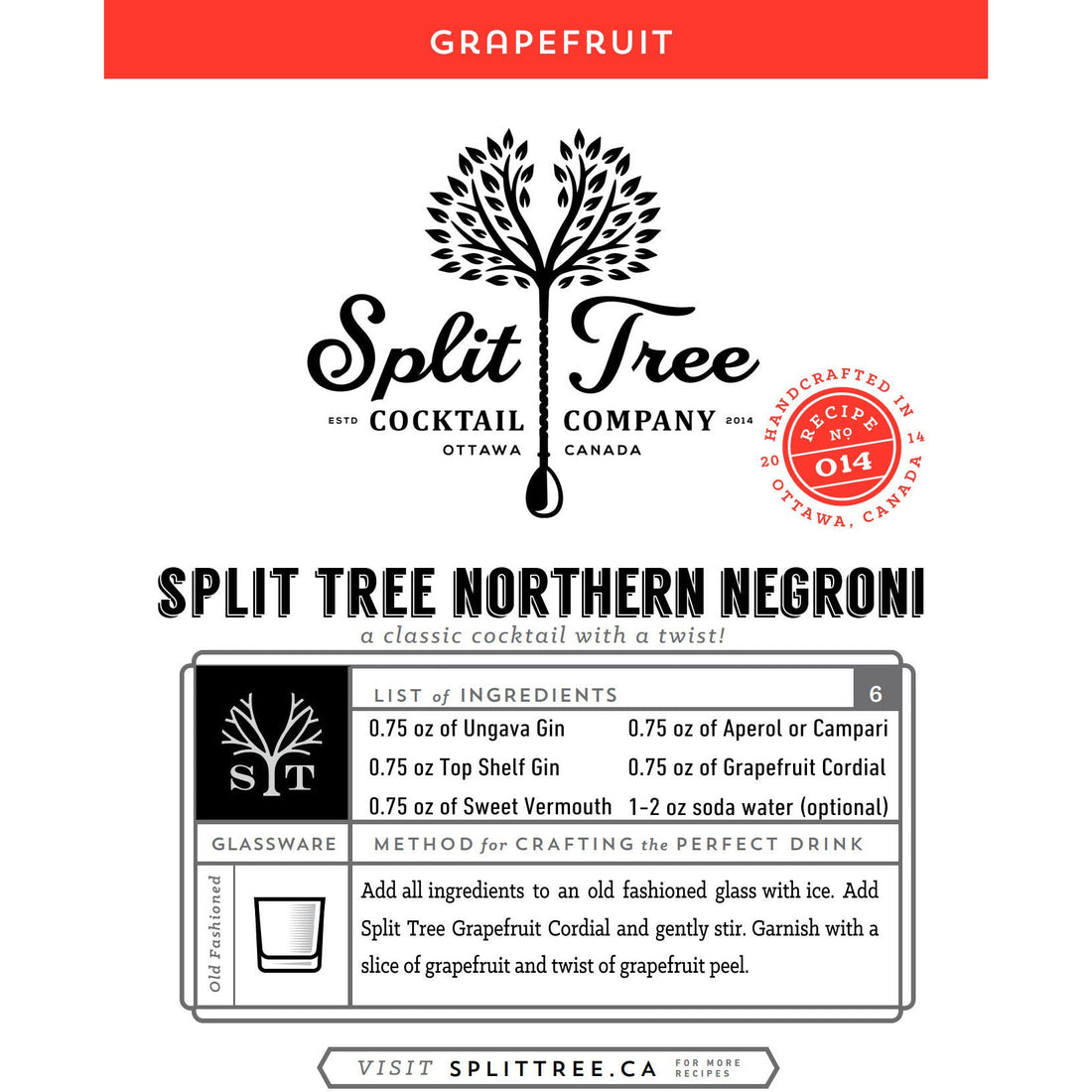Split Tree Cocktail Co. Grapefruit Cordial