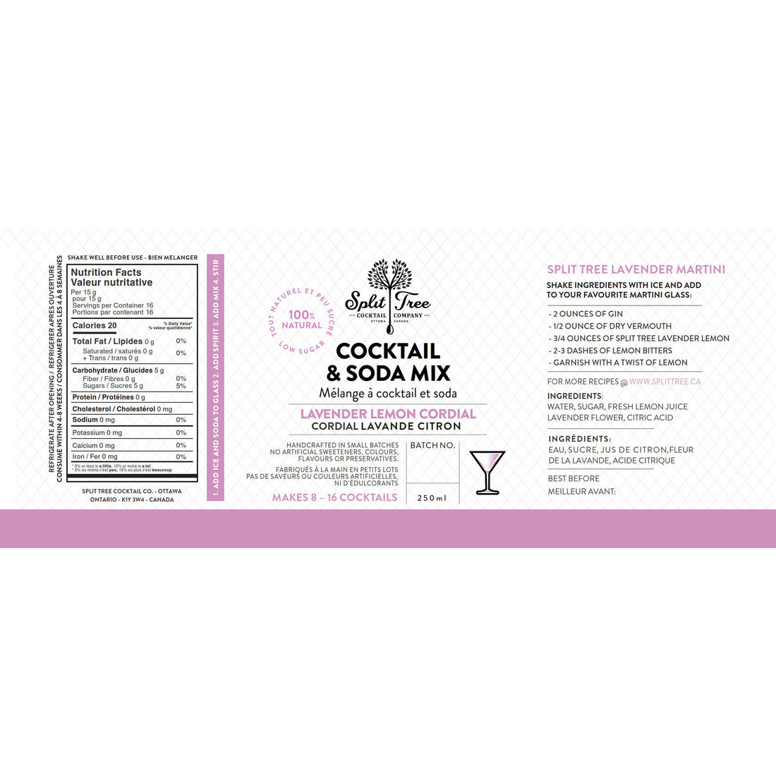Split Tree Cocktail Co. Lavender Lemon Cordial