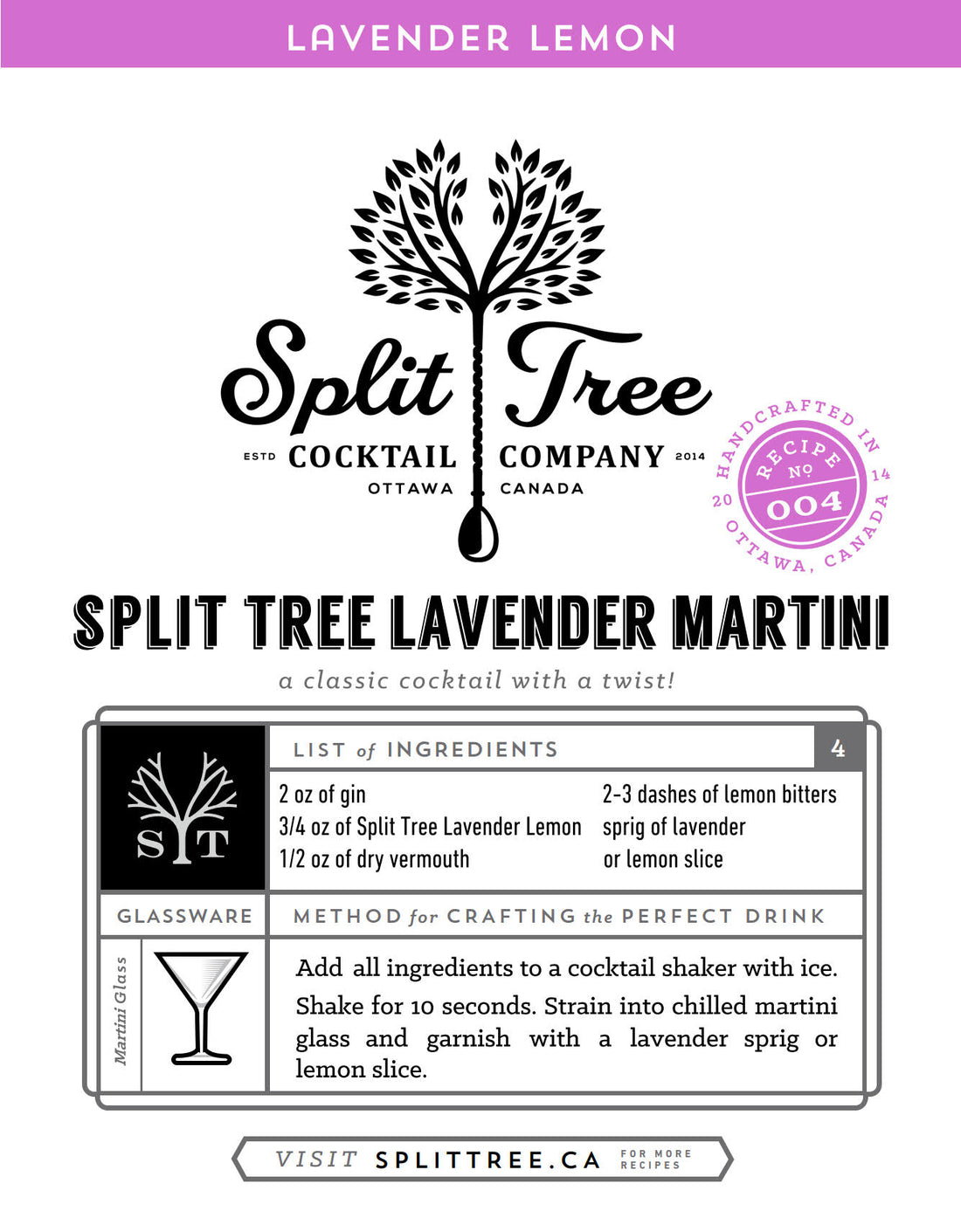 Split Tree Lavender Martini