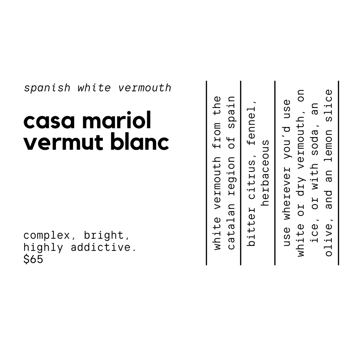 Casa Mariol Vermut Blanc 1L