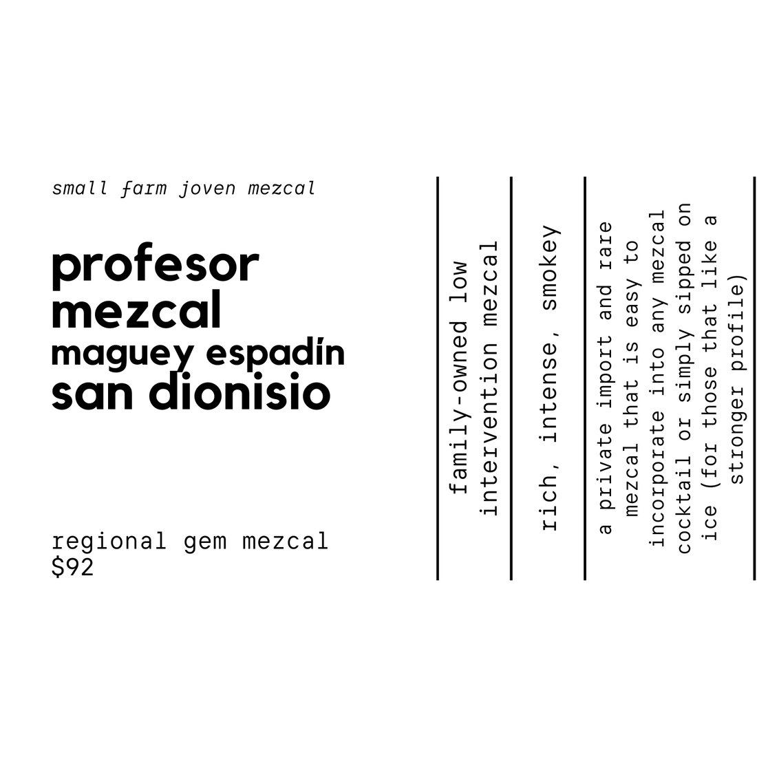 Profesor Mezcal Espadín San Dionisio