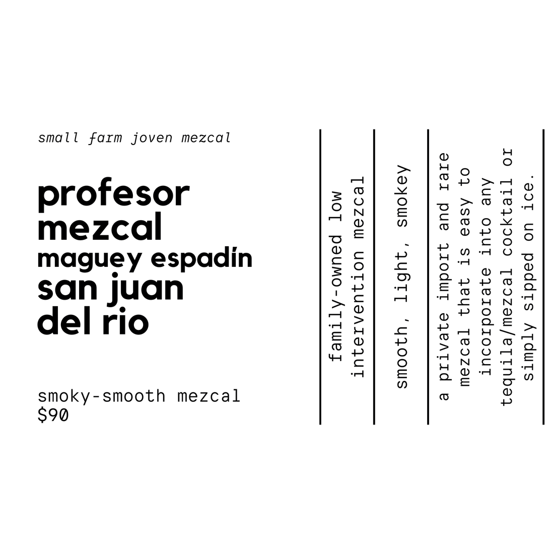 Profesor Mezcal 100% Maguey Espadín San Juan Del Rio