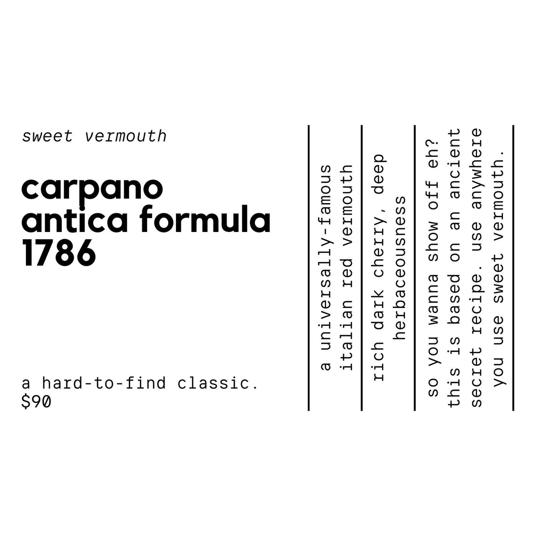 Carpano Antica Formula Vermouth