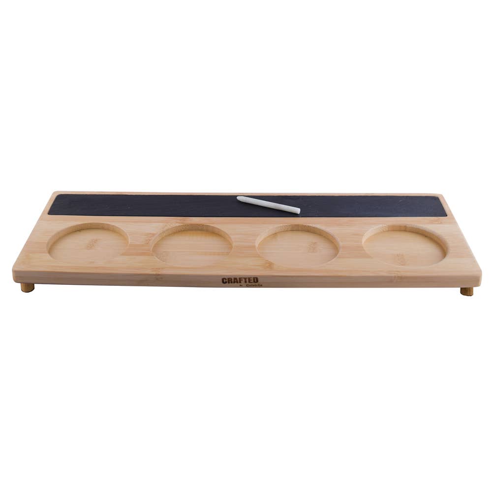 Cuisivin - Wooden Tasting Flight Board with Slate