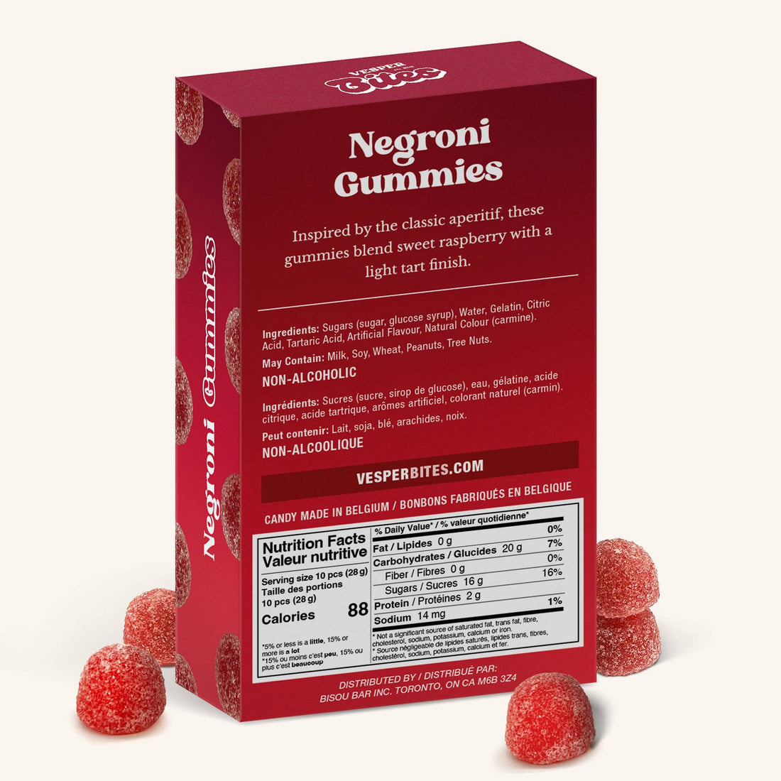 Vesper Bites - Negroni Gummies Gourmet Candy (Alcohol-Free!)