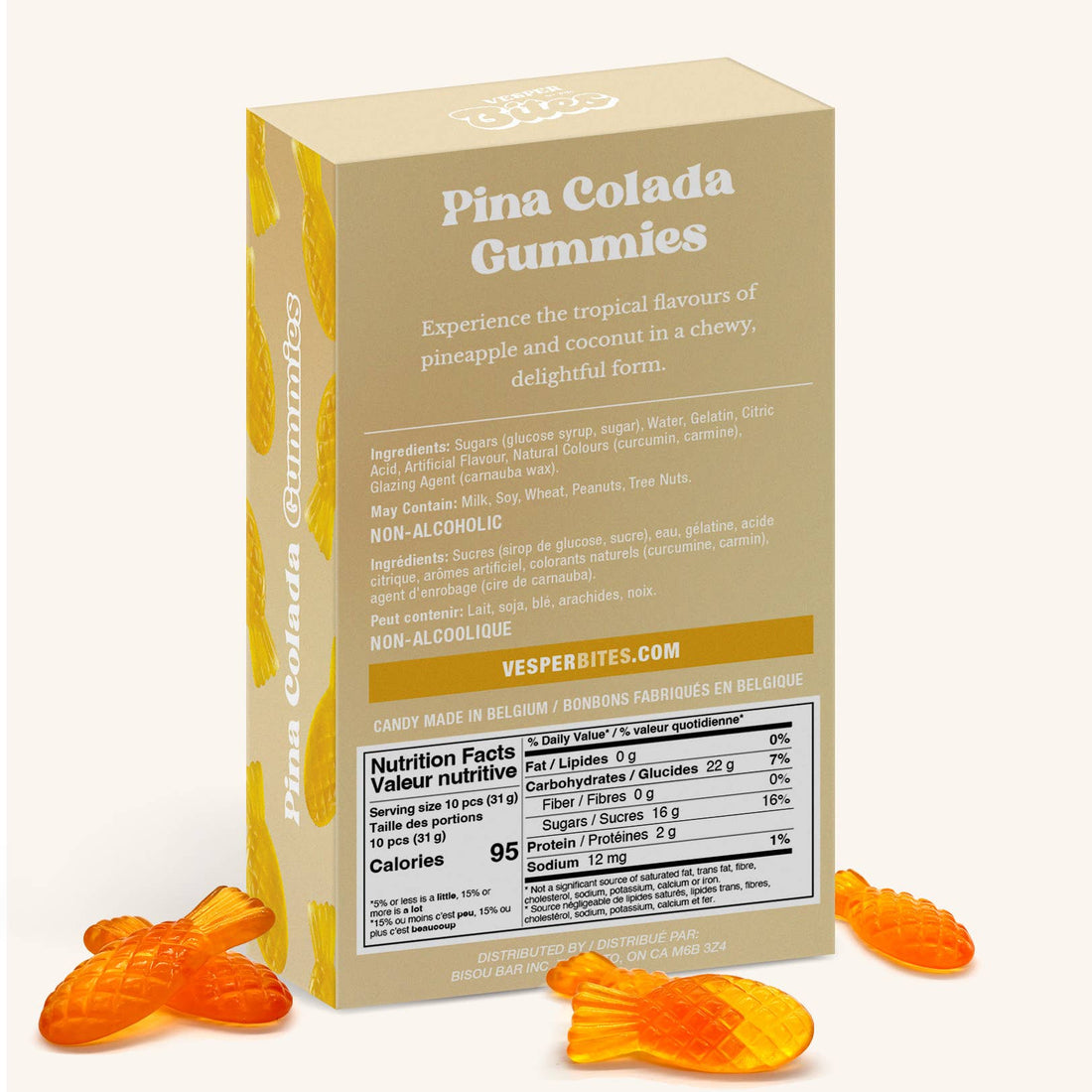 Vesper Bites - Pina Colada Gummies Gourmet Candy (Alcohol-Free!)