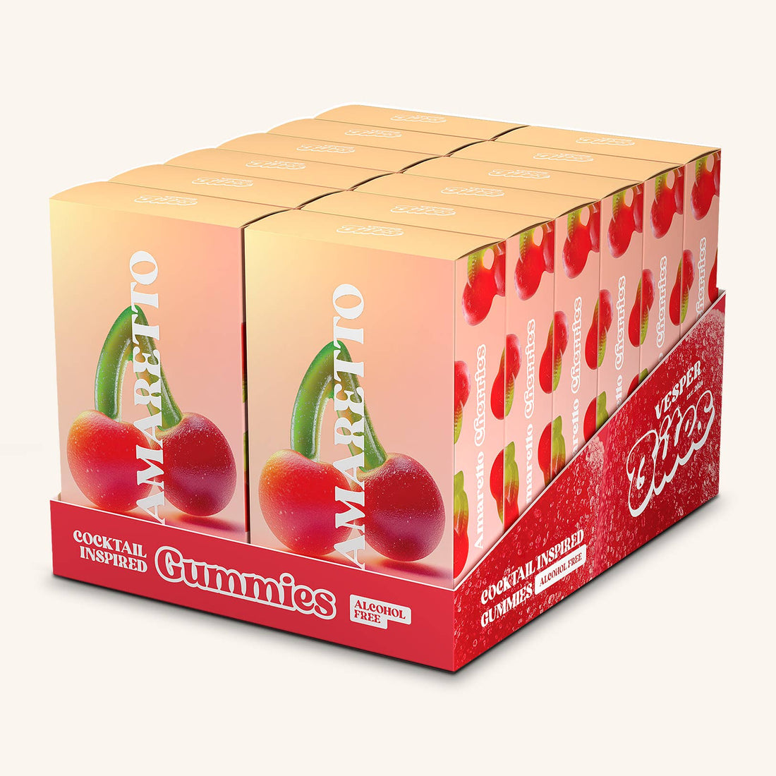 Vesper Bites - Amaretto Cherry Gummies Gourmet Candy (Alcohol-Free!)