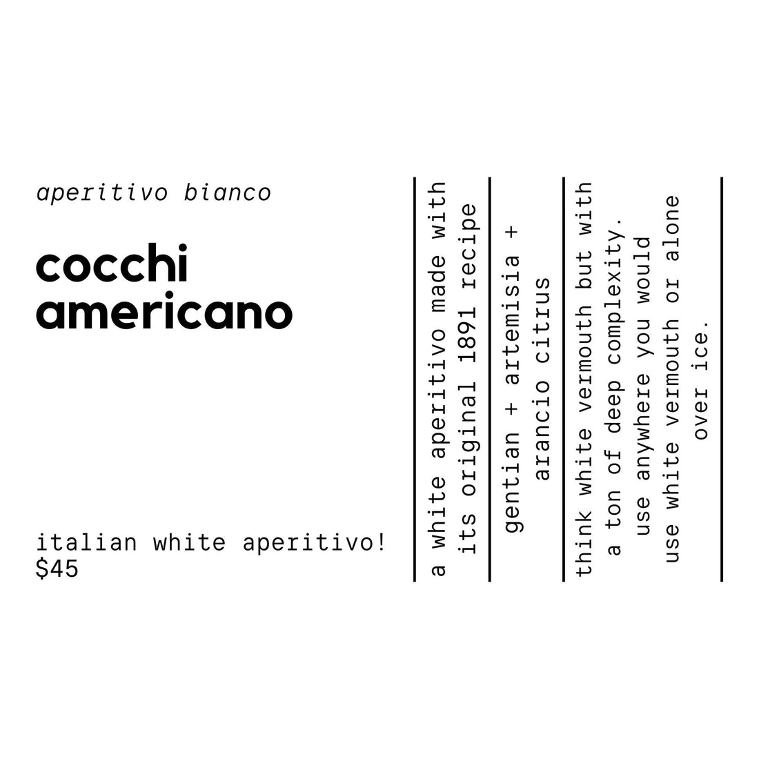 Cocchi Americano Aperitivo Bianco