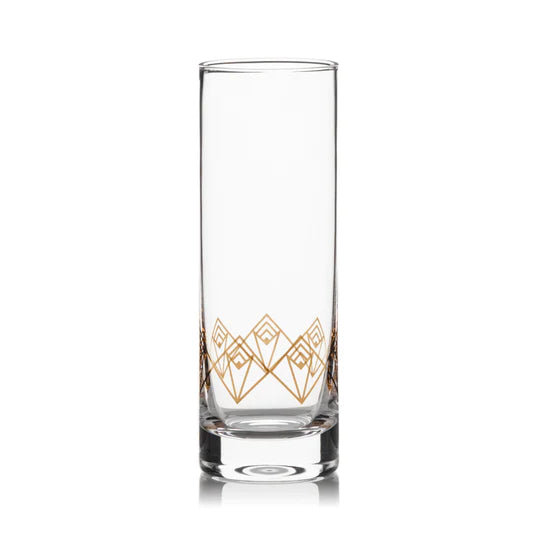 Gold Art Deco Highball Glass