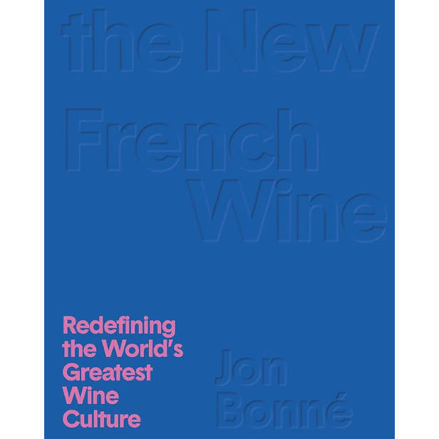Book cover of 'The New French Wine' with text on a blue background