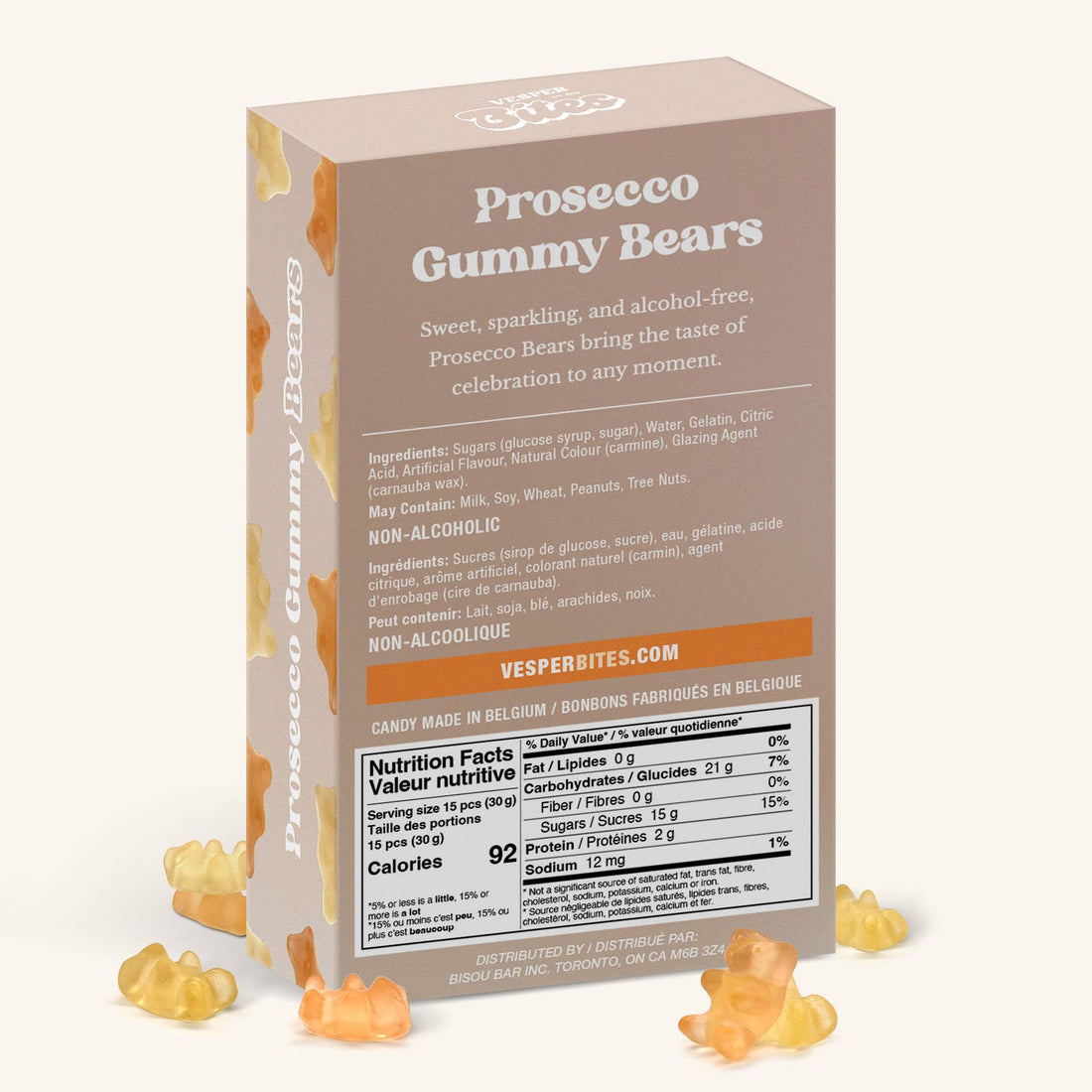 Vesper Bites - Prosecco Bear Gummies Gourmet Candy (Alcohol-Free!)