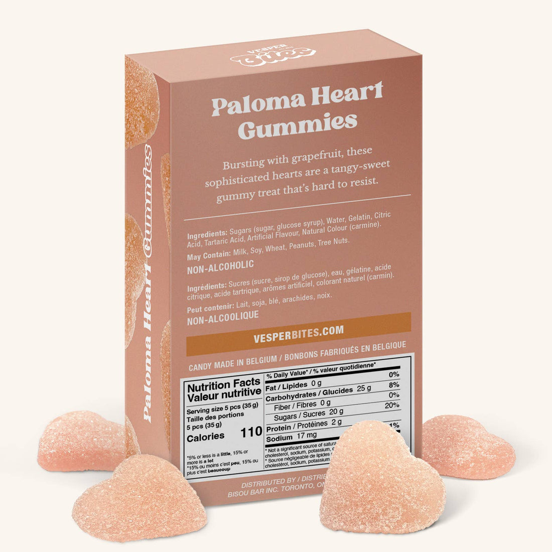 Vesper Bites - Paloma Heart Gummies Gourmet Candy (Alcohol-Free!)