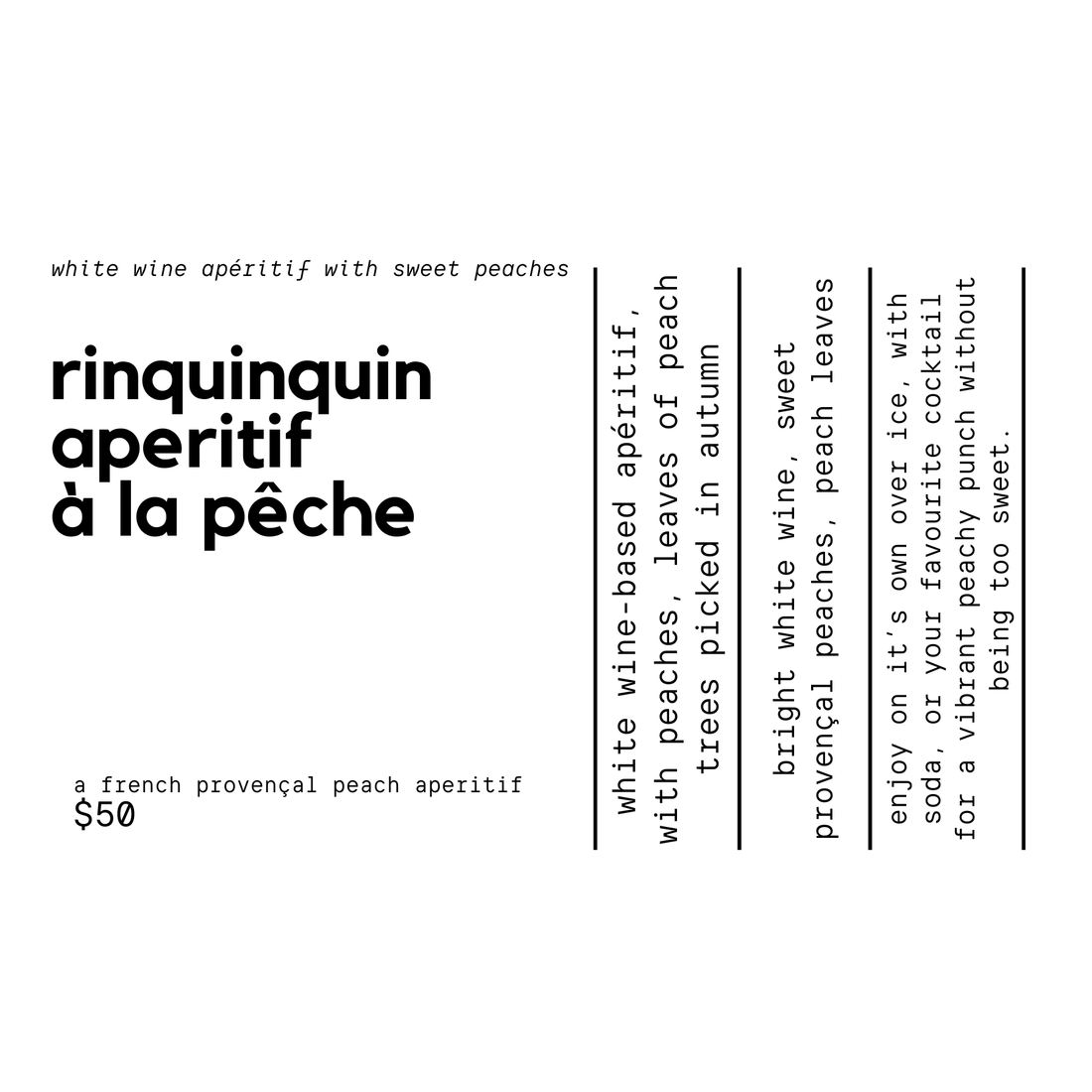 RinQuinQuin Aperitif à la Pêche