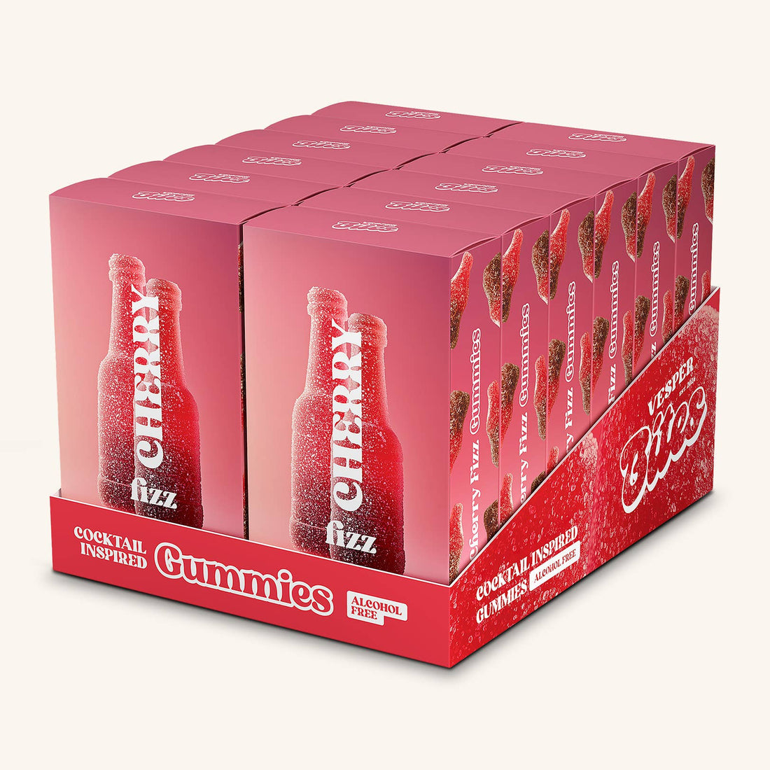 Vesper Bites - Cherry Fizz Gummies Gourmet Candy (Alcohol-Free!)