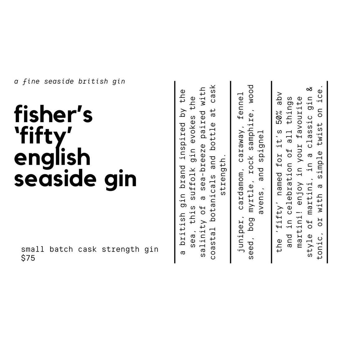 Fisher's 'Fifty' English Gin