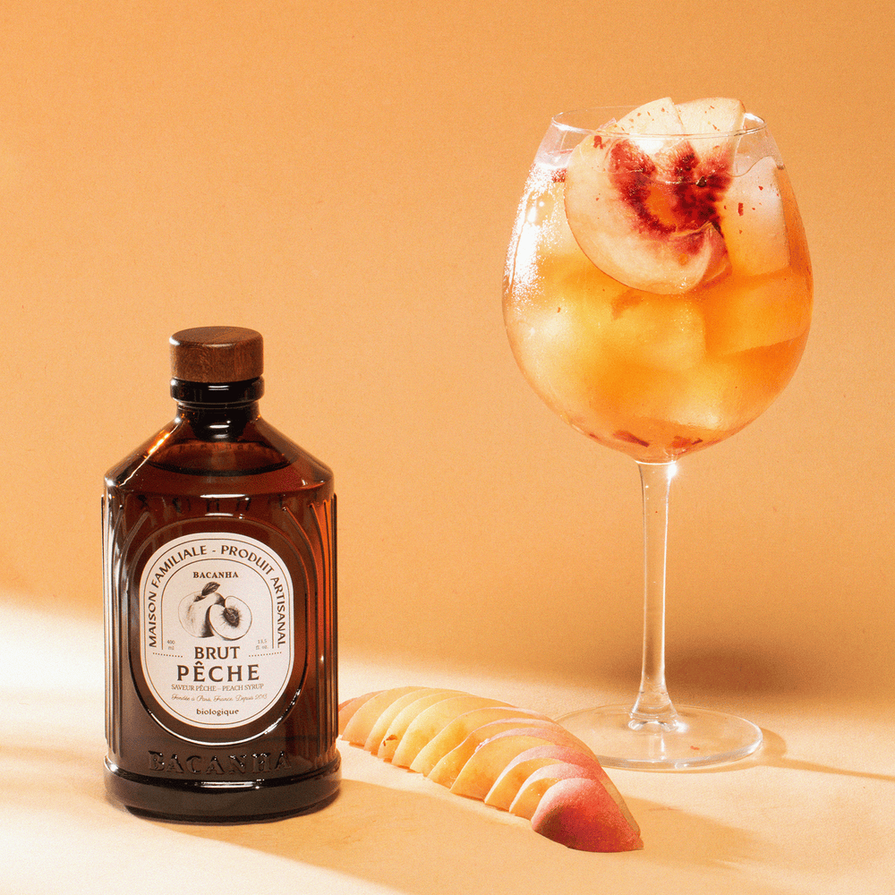 Bacanha Maison Familiale Raw Peach Syrup - Organic - 400ml - 13,5 fl. oz.