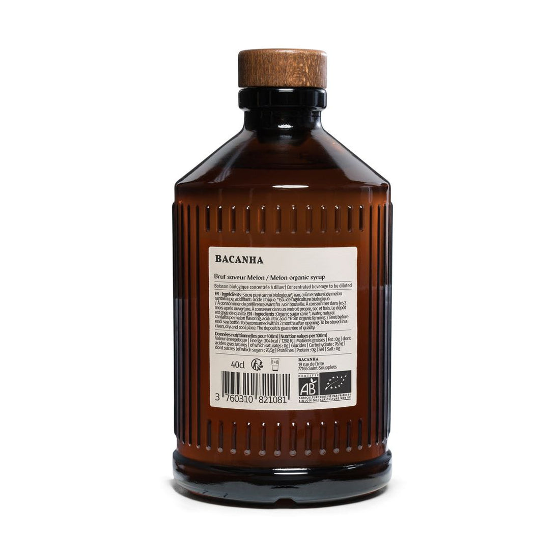 Bacanha Maison Familiale Raw Melon Syrup - Organic - 400ml - 13,5 fl. oz.
