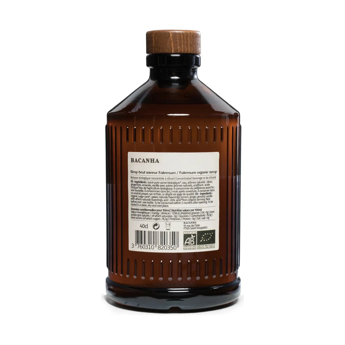 Bacanha Maison Familiale Raw Falernum Syrup - Organic - 400ml - 13,5 fl. oz.