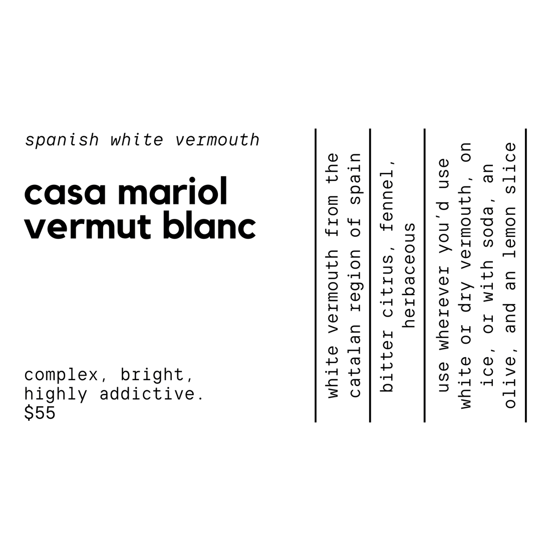 Casa Mariol Vermut Blanc 1L
