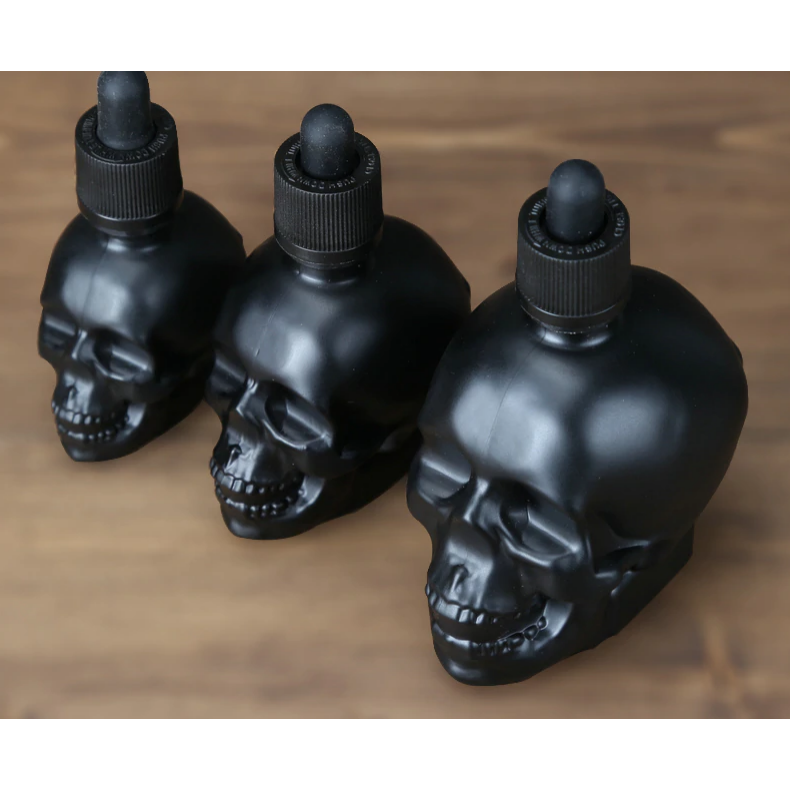 Black Skull Glass Bitters Dropper Bottle 120ml